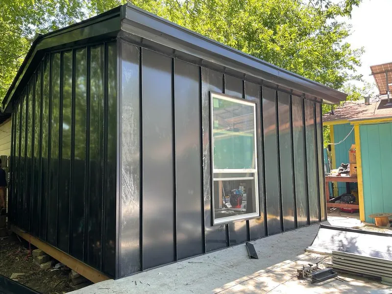 Black standing seam metal wall panels for Metal Roof Installation in Blackfoot